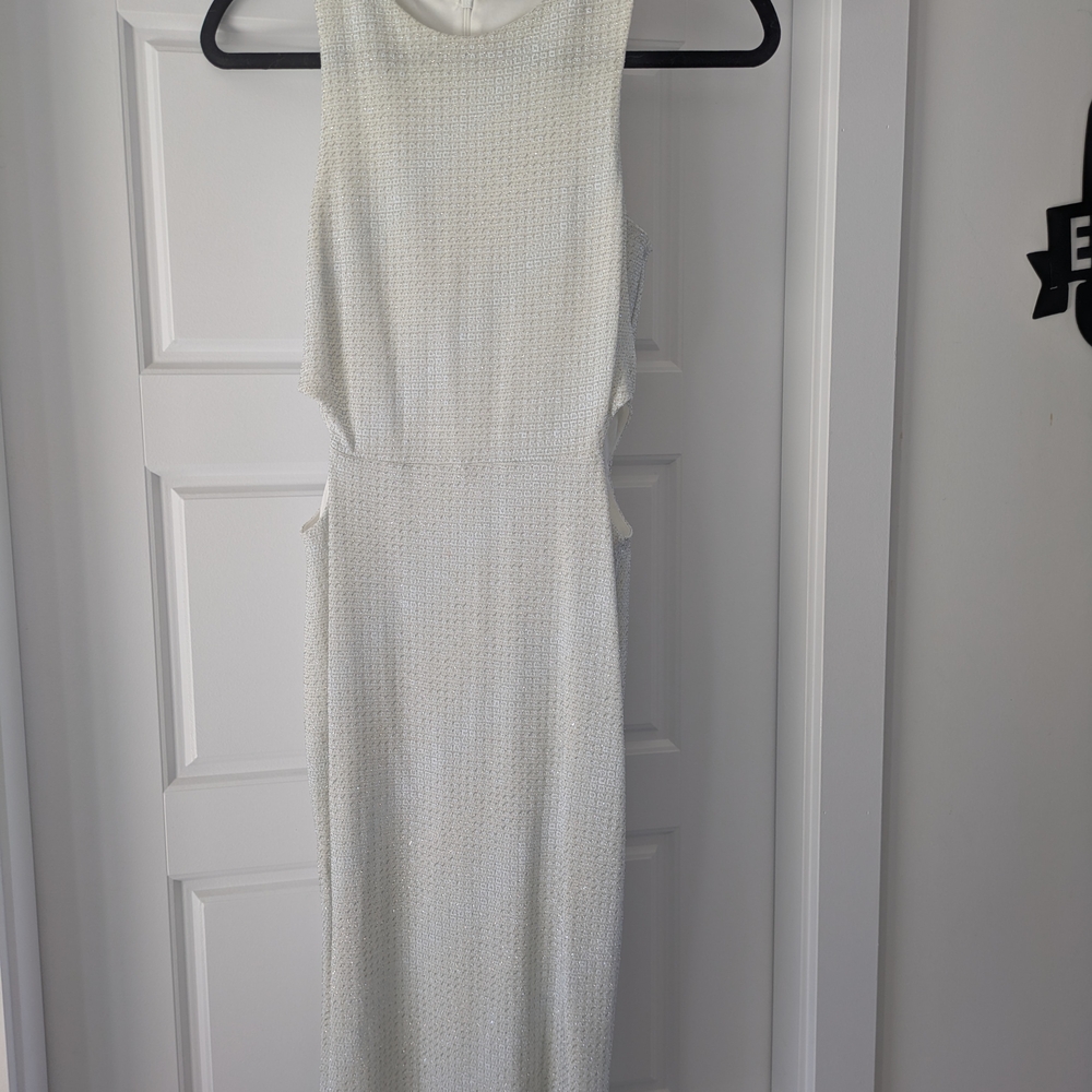 Topshop White Sleeveless Halter Dress